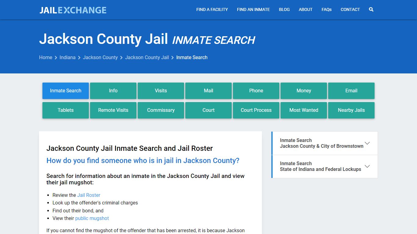 Inmate Search: Roster & Mugshots - Jackson County Jail, IN